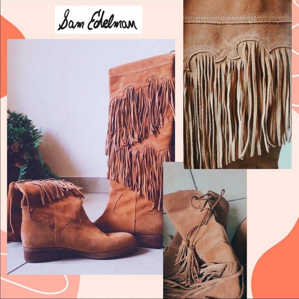 Sam Edelman barely worn fringe boots